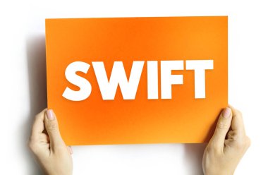 SWIFT mesajlaşma ağı küresel ödeme sisteminin bir bileşenidir, karttaki metin kavramı