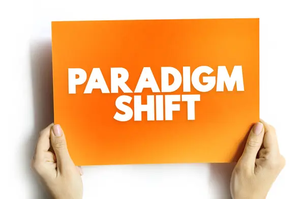 stock image Paradigm Shift - a fundamental change in approach or underlying assumptions, text concept on card