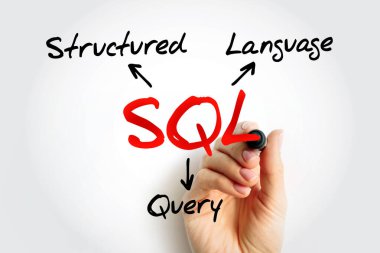 SQL Yapılandırılmış Sorgu Dili - ilişkili bir veritabanında veri tanımlamak ve düzenlemek için standartlaştırılmış dil, kısaltma metin kavramı arka planı