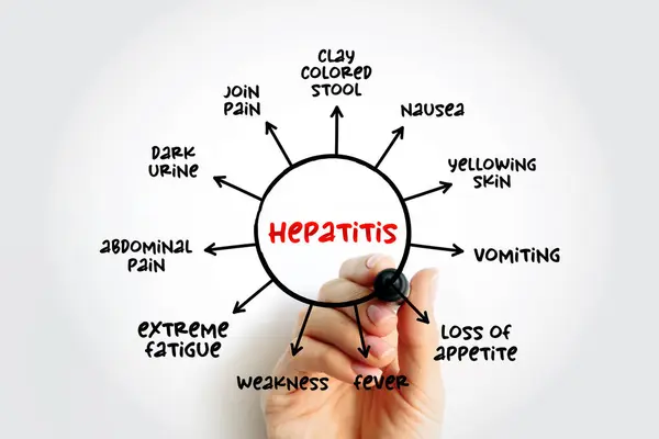 stock image Hepatitis symptoms mind map, medical concept for presentations and reports