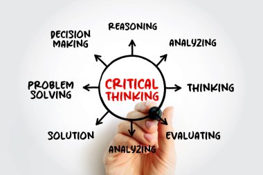 Eleştirel düşünme - sunumlar ve raporlar için gerçeklerin analizi bir yargı, zihin haritası konsepti oluşturur