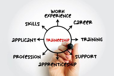 Stajyerlik - birinin belirli bir iş için gerekli beceriler, sunum ve raporlar için zihin haritası konsepti konusunda eğitildiği dönem