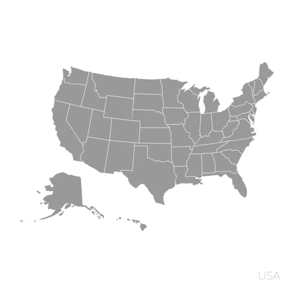 Векторная Карта Сша Границами Штатов Кратким Названием Каждого Штата Новый Лицензионные Стоковые Иллюстрации