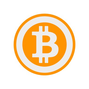 Bitcoin simgesi ödeme sembolü. Kripto para birimi logosu. Basit vektör NEW