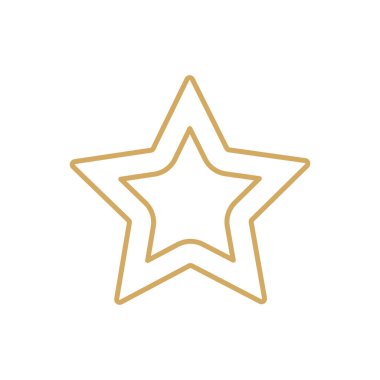 Bir çizgi sürekli yıldız vektörü. Soyut doğrusal simge. Minimum illüstrasyon. El çizimi siluet, grafik tasarım, baskı, afiş, kart, poster, işaret, sembol, logo Noel süsü