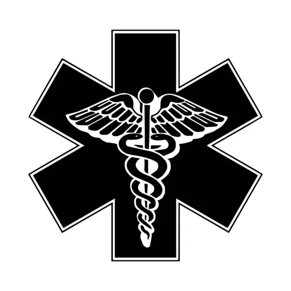 Yaşam Yıldızı Tıbbi Logo, Ambülans logosu, Eczane işareti, Tıbbi işaret, Sağlık Sembolü, Yaşam Yıldızı Siyah Yeni