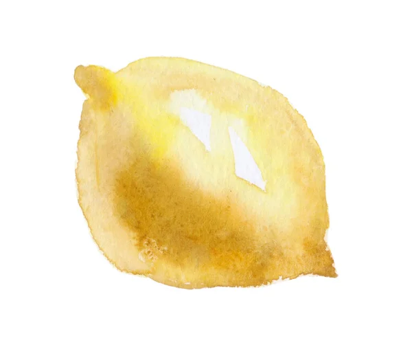 レモンの白い背景で隔離の水彩画のイメージ — ストック写真