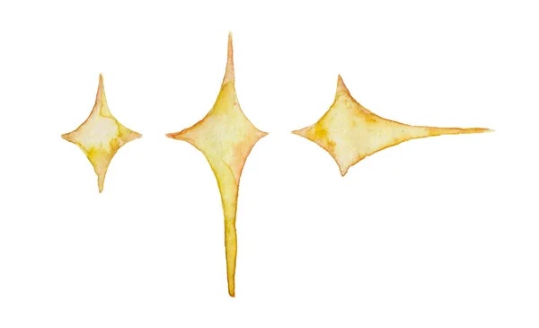 Aquarell Illustrationsset Drei Sterne Kann Für Ihr Dekor Verwendet Werden — Stockfoto