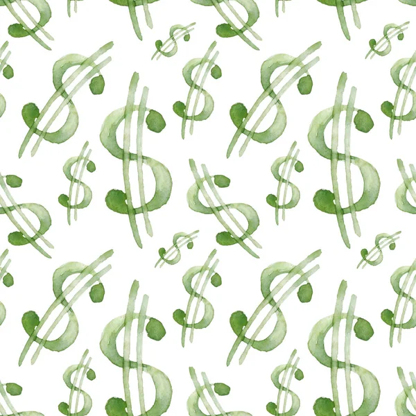 watercolor illustration, dollar pattern, business, background, money sign