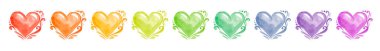 El ile Seamless modeli suluboya kalpler çizilmiş. El romantik süsleme Sevgililer günü için boyalı. Beyaz arka plan üzerinde izole.