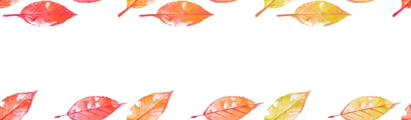 秋の水彩は背景に明るいカラフルな装飾を残し — ストック写真