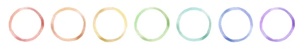 Arco Íris Círculos Aquarela Fundo Branco — Fotografia de Stock