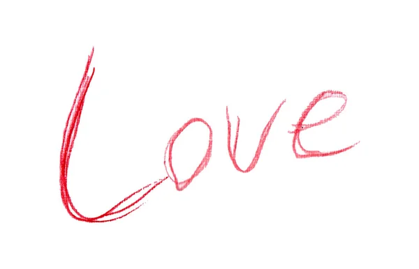 Handgezeichneter Roter Schriftzug Love Illustration Auf Weiß — Stockfoto