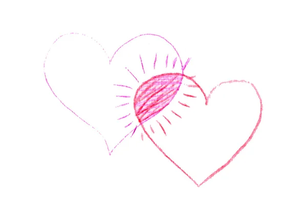 Kalp Devamlı Çizgi Çizimi Çizimi Çizimi Tasarım Için Resimleme — Stok fotoğraf
