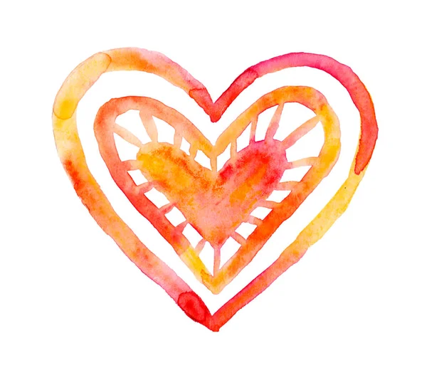 Coração Aquarela Conceito Amor Relacionamento Arte Pintura — Fotografia de Stock