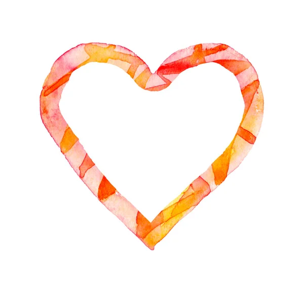 Aquarell Herz Hintergrund Valentinstag Bunte Abstrakte Textur Rahmen Rotes Herz — Stockfoto