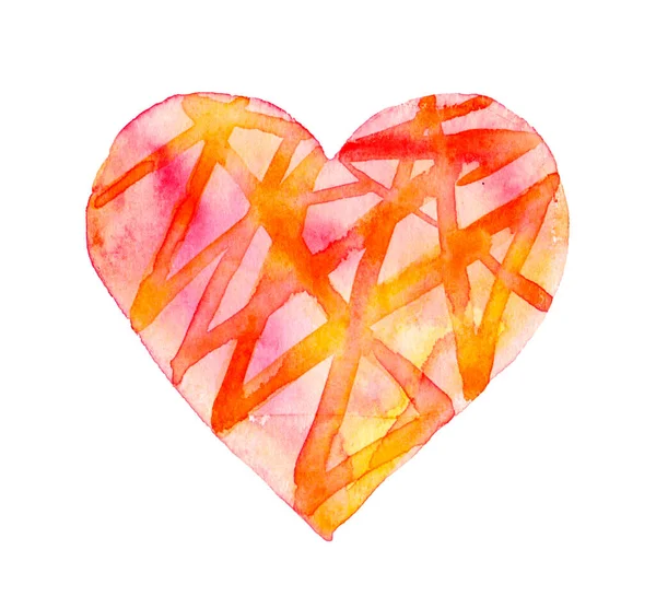 Ručně Malované Krásné Akvarel Srdce Akvarel Prvek Pro Design Šťastný — Stock fotografie