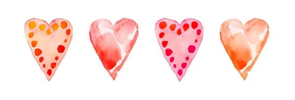Kalp Suluboya Klipsi Güzel Şablon Kartı Sevgililer Günü Boyaması Çizim — Stok fotoğraf