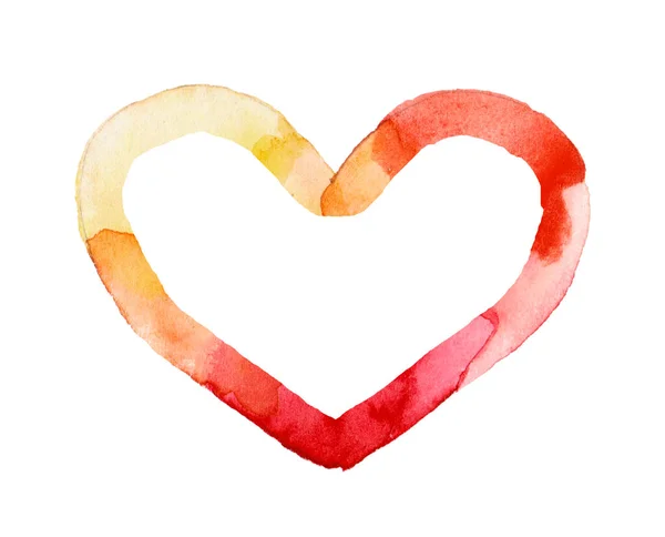 Abstract Red Watercolor Heart Golden Glitter Vintage Nostalgic Colors White — Stock Photo, Image