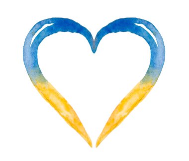 Ukrayna Kalbi, Ukrayna bayrağı sanatı. Ukrayna İllüstrasyonunu Destekleyin. Rusya 'dan kurtarın, medya için çıkartmalar. Yüksek kaliteli illüstrasyon