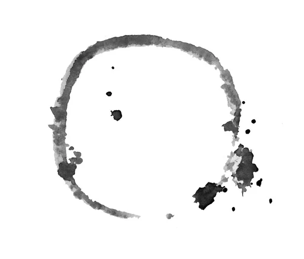 背景として白の水彩黒丸 — ストック写真