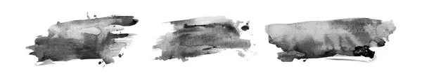 Πιτσιλιές Ακουαρέλας Σετ Λεκέδων Υδατογραφίας Σημεία Μπογιάς Μαύρο Εικονογράφηση Υδατογραφίας — Φωτογραφία Αρχείου