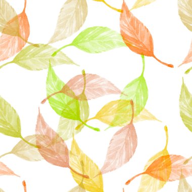 Beyaz arkaplanda sonbahar yaprakları deseni