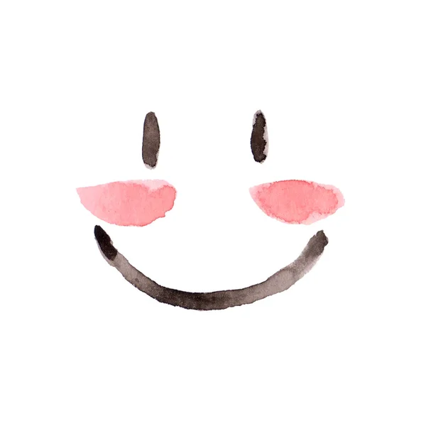 Watercolor Drawing Smile Icon Abstract Joy Concept — Stock Photo, Image
