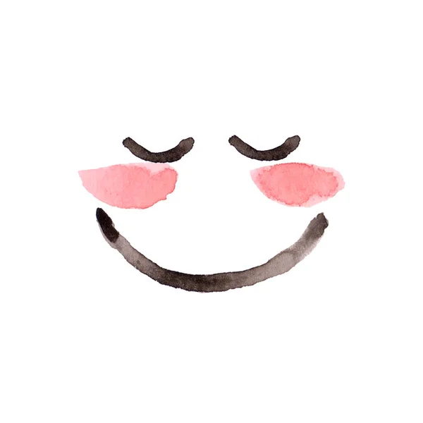 Χαμογελαστό Πρόσωπο Ζωγραφισμένο Ακουαρέλες — Φωτογραφία Αρχείου