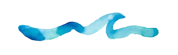 Onda Mar Ilustração Desenhada Mão Aquarela Abstrata Isolado Sobre Fundo — Fotografia de Stock