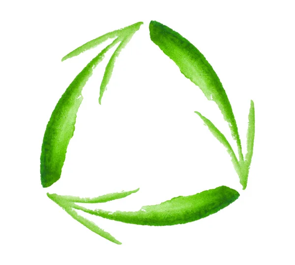 Plakat Eco Akwarelowym Tłem Dalej Zielony — Zdjęcie stockowe