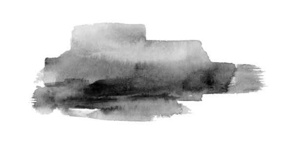 Colorazione Nero Acquerello Disegnato Mano Una Macchia Acquerello Macchia Inchiostro — Foto Stock
