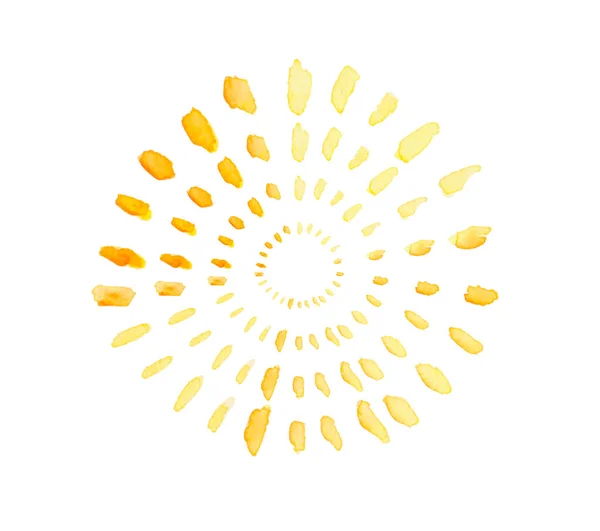 Žlutá Akvarel Kapky Kruh Tvar Kulaté Slavnostní Abstraktní Pozadí Radiální — Stock fotografie