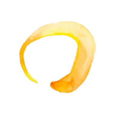 Beyaz arkaplanda sarı el boyalı daire