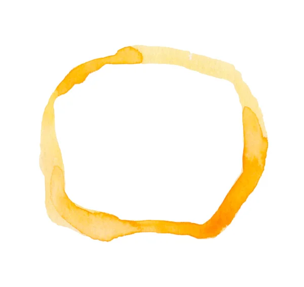 Koło Pociągnięcia Pędzla Izolowane Białym Tle Żółty Enso Zen Koło — Zdjęcie stockowe