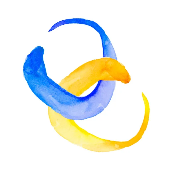 Fundo Pintado Mão Com Azul Líquido Misturado Tintas Amarelas Pintura — Fotografia de Stock