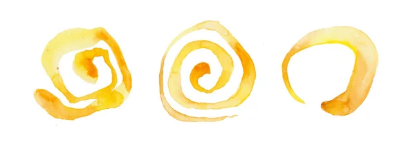 水彩画背景 水彩画 Grunge橙色邮票 纹理圆圈 — 图库照片