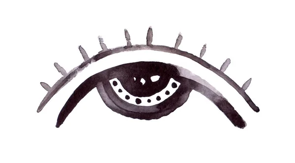 Akwarelowe Oko Ręcznie Malowane Ilustracje — Zdjęcie stockowe