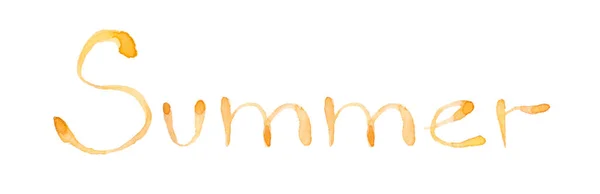 Ilustracja Akwarela Ręcznie Pisane Pociągnięcie Pędzla Żółty Akrylowy Napis Farby — Zdjęcie stockowe
