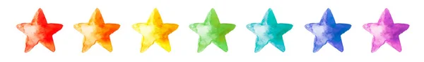 Padrão Sem Costura Com Bonito Childlike Aquarela Estrelas Multicolor Objeto — Fotografia de Stock