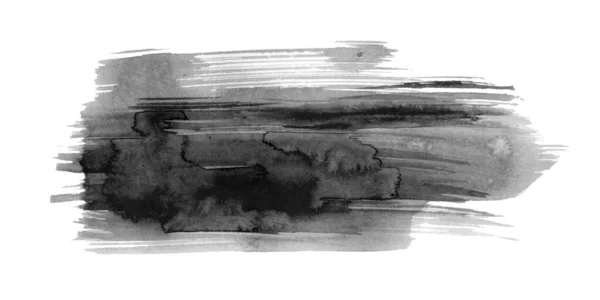 Arte Acuarela Mancha Negra Sobre Papel Acuarela Mancha Gris Abstracta — Foto de Stock