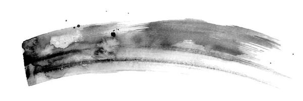 Beyaz Kağıtta Kare Çizgi Fırçası Olarak Siyah Renk Suluboya Çizimi — Stok fotoğraf