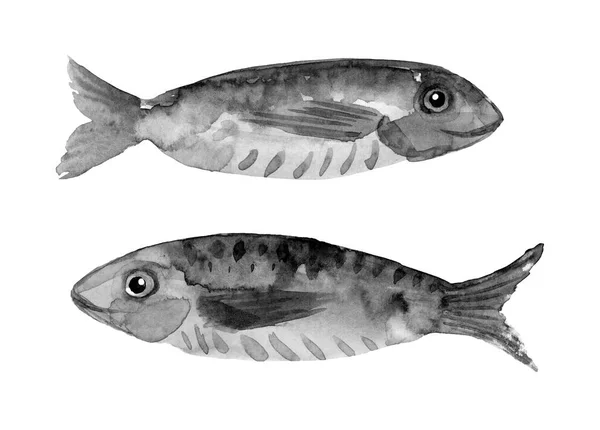 Tierkreiszeichen Fisch Aquarellillustration — Stockfoto