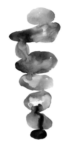 Karikatür Izole Edilmiş Suluboya Çizimi Beyaz Arkaplanda Rahatlama Taşları Simgesi — Stok fotoğraf