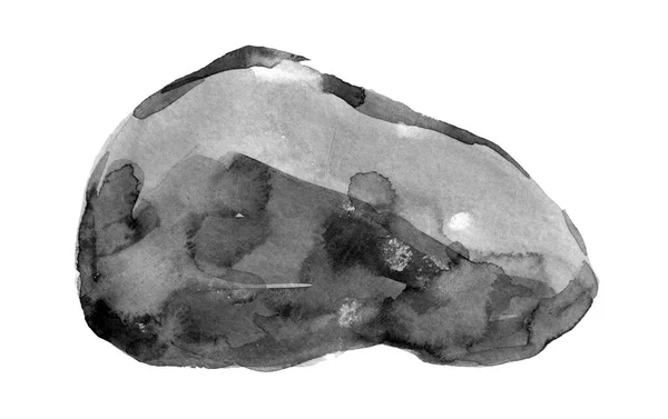 Akwarela Spa Morze Szary Beżowy Kamień Izolowany Białym Tle Akwarela — Zdjęcie stockowe