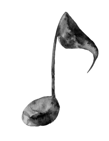 Watercolor Isolated Eighth Note White Background Music Note — Stock Photo, Image