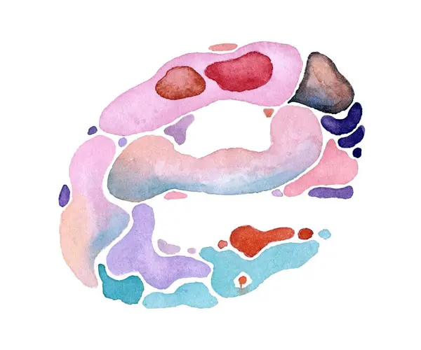 stock image A vibrant watercolor illustration of the lowercase letter 