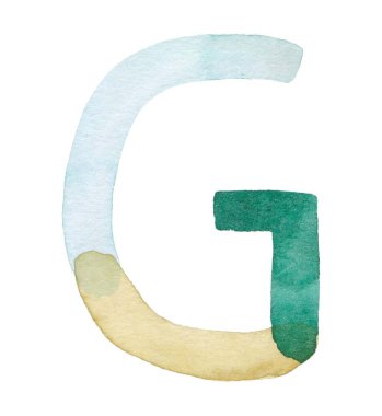 El yapımı suluboya büyük harf 