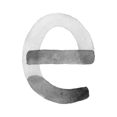 Zarif el yapımı siyah-beyaz suluboya harf 