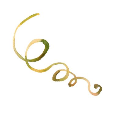 Hand-painted watercolor swirl with soft green and yellow hues, featuring organic curves and flowing lines. Ideal for invitations, decorative designs, logos, and elegant stationery projects. clipart